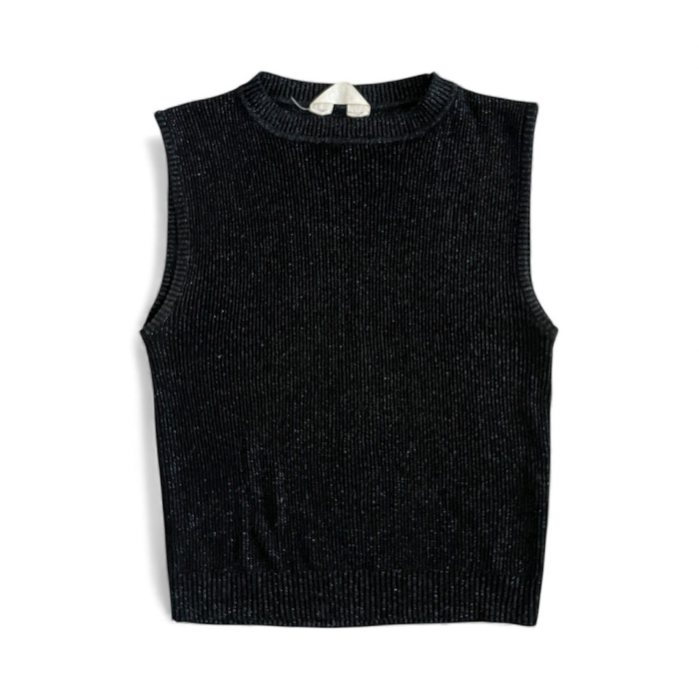 Primark Black glitter vest knit top M